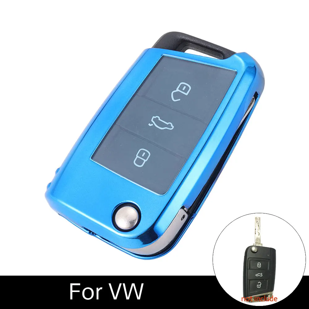 

ATOBABI 3 Buttons TPU Car Key Cases Covers Key Holder Shell For VW Golf 7 MK7 Volkswagen Skoda Octavia A7 TPU Protection Cases