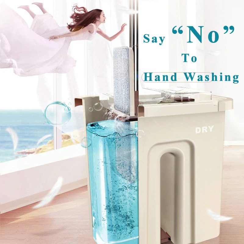 Spray Magic Automatic Spin Mop Avoid Hand Washing Ultrafine Fiber Cleaning Cloth Home Kitchen Wooden Floor Lazy Fellow Mop