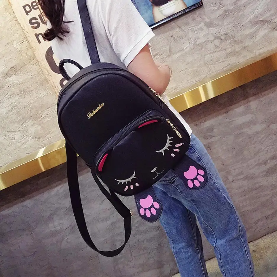 Сумка с кошкой для студентов, школьный рюкзак для девочек-подростков, рюкзак для школы, рюкзаки из искусственной кожи, сумки для путешествий на плечо с изображением котенка,# YL5