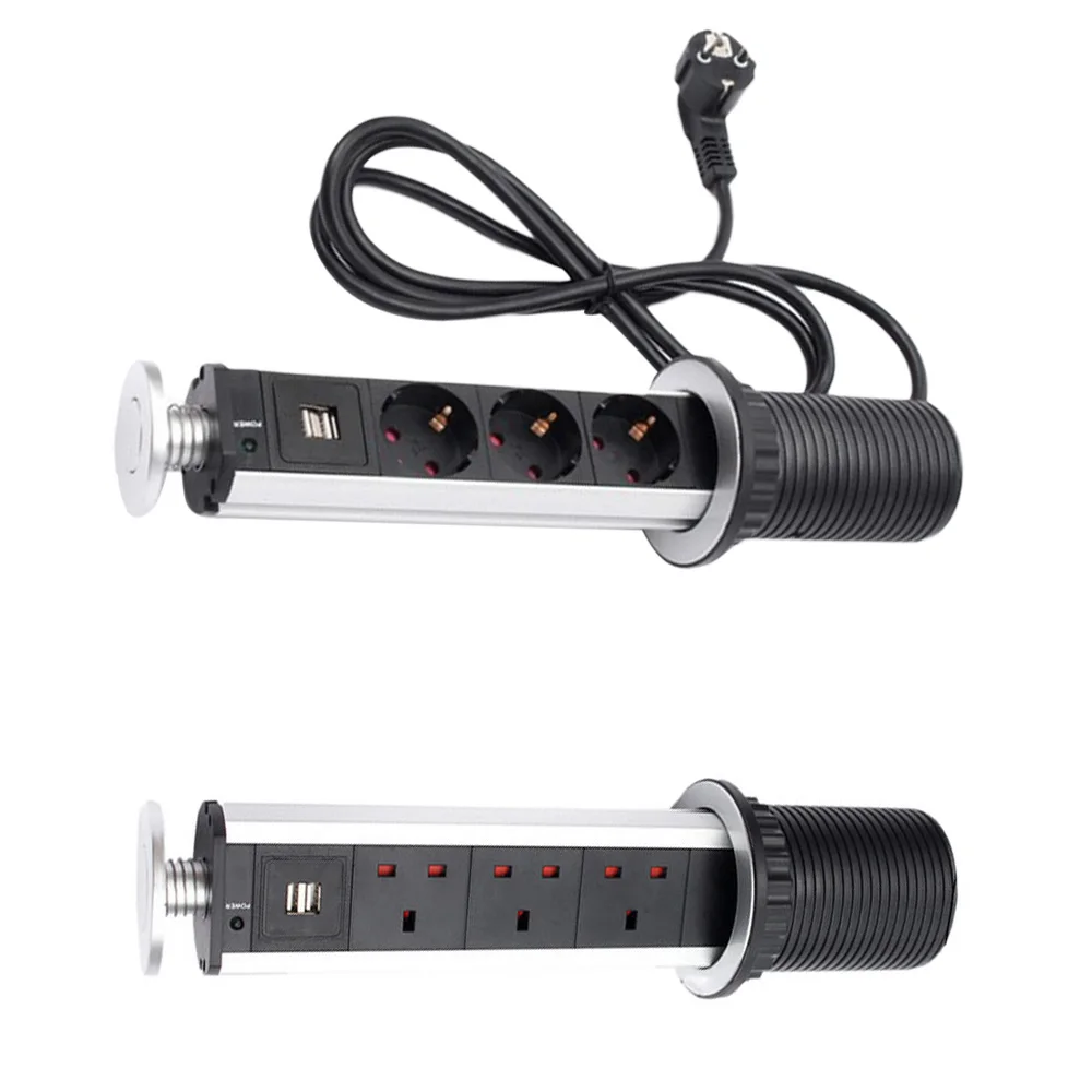 USB ЕС Великобритания штепсельная вилка офисная Скрытая настольная Вертикальная