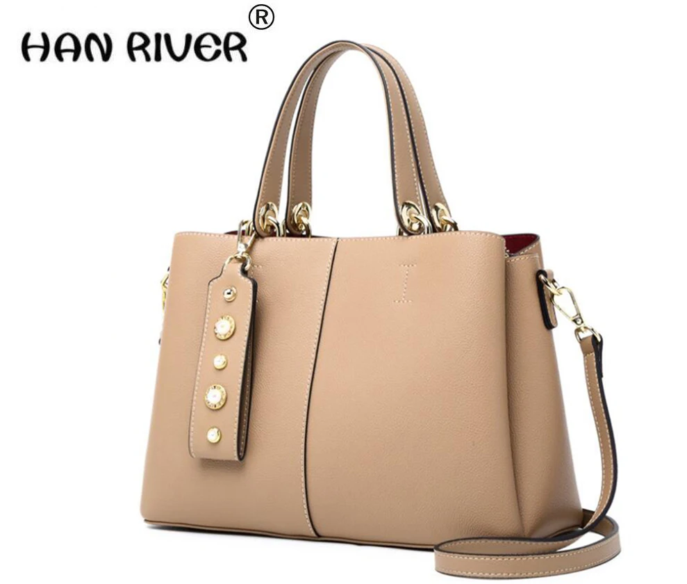 

HANRIVER 2018 new lichee grain leather lady bag cowhide 100 hand-picked bill of lading shoulder oblique satchel