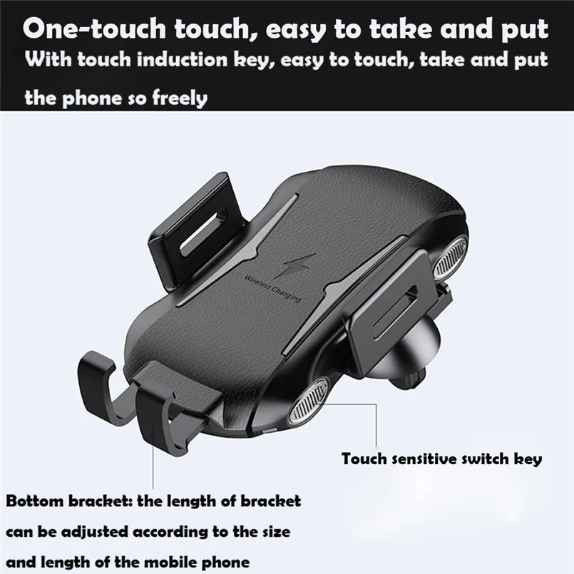 QI Wireless Car Fast Charger iPhone Mount Holder For Samsung S9 S8 Plus S7 Edge XS 8 2-IN-1 Fast Wireless Car Charger 30AP1218