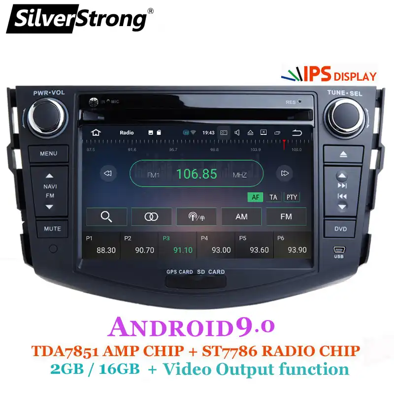 SilverStrong Android 9 0 ips dvd плеер для Toyota RAV4 Rav 4 2007 2008 2009 2010 2011 2 din 1024*600 gps навигации Wi