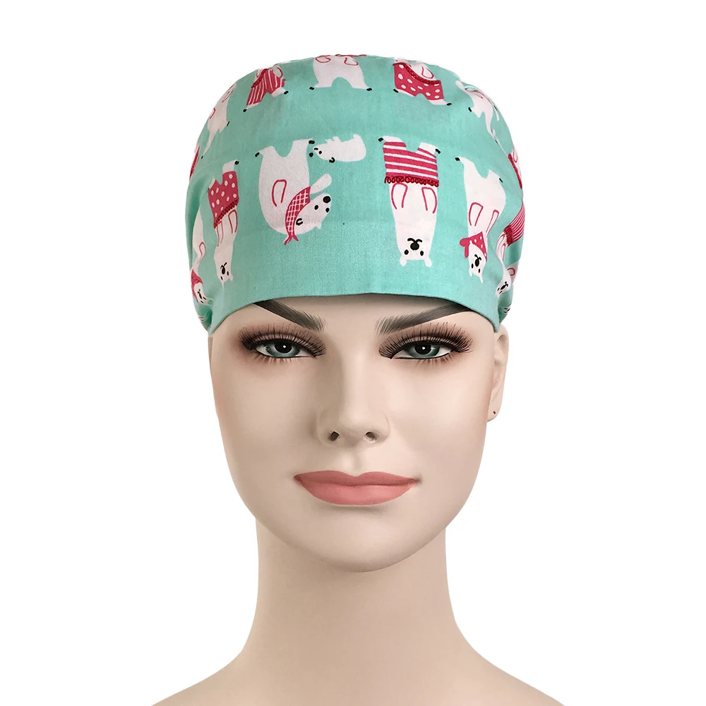 Для мужчин хирургические Кепки s хлопковая Футболка с принтом стоматолог больничные шапочки Для женщин Для мужчин дизайн шапочки для медсестры форма регулируемый хирургические Кепки - Цвет: photo