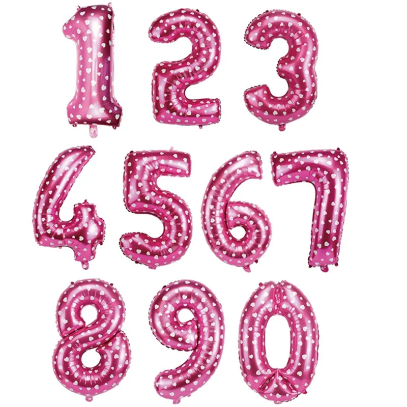 32/40 дюймов цифровой рисунок Фольга шар с днем рождения Юбилей вечерние номер шарики для свадебного украшения Декор воздушные шары 7 цветов