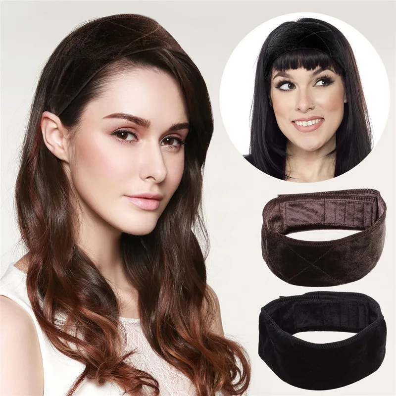 

12PCS/lot Wholesale Fashion Women Velvet Wig Grip Headband Adjustable Comfort Head Hair Band Girl Yoga Sport Sweat Band Headband