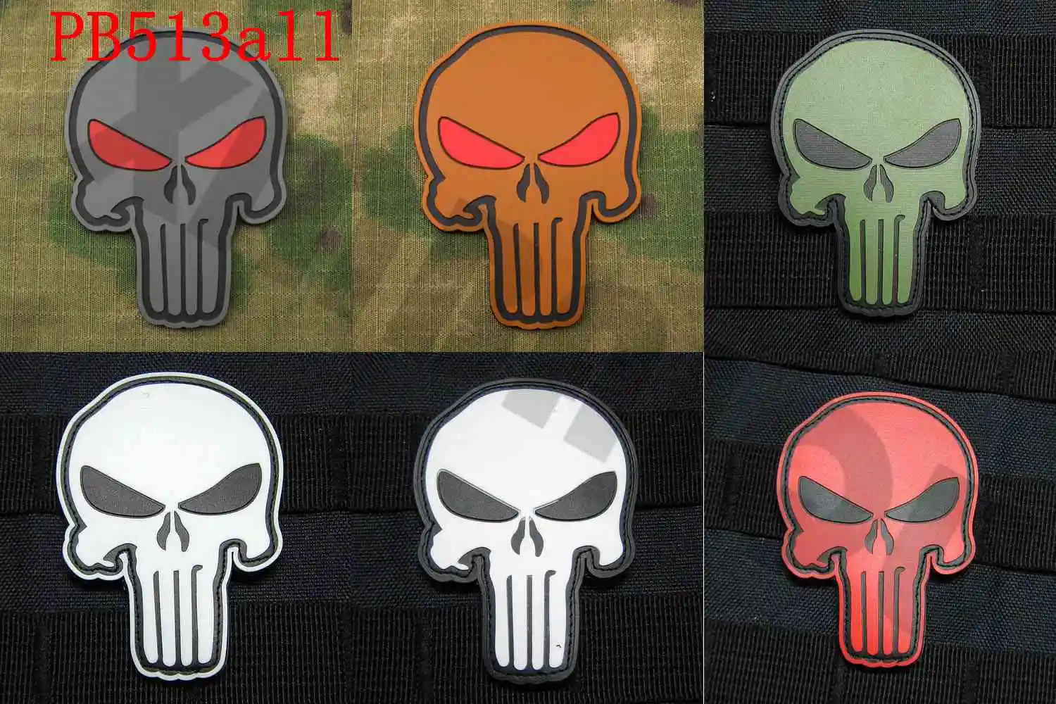 

3D PVC Patch SEAL TEAM 6 Punisher Skull Morale Hook on