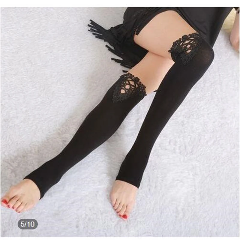 

Babbytoro Women Long Stockings Fashion Black White Grey Lace Modal female Stockings Plus Size 5XL 4XL 3XL XXL XL M