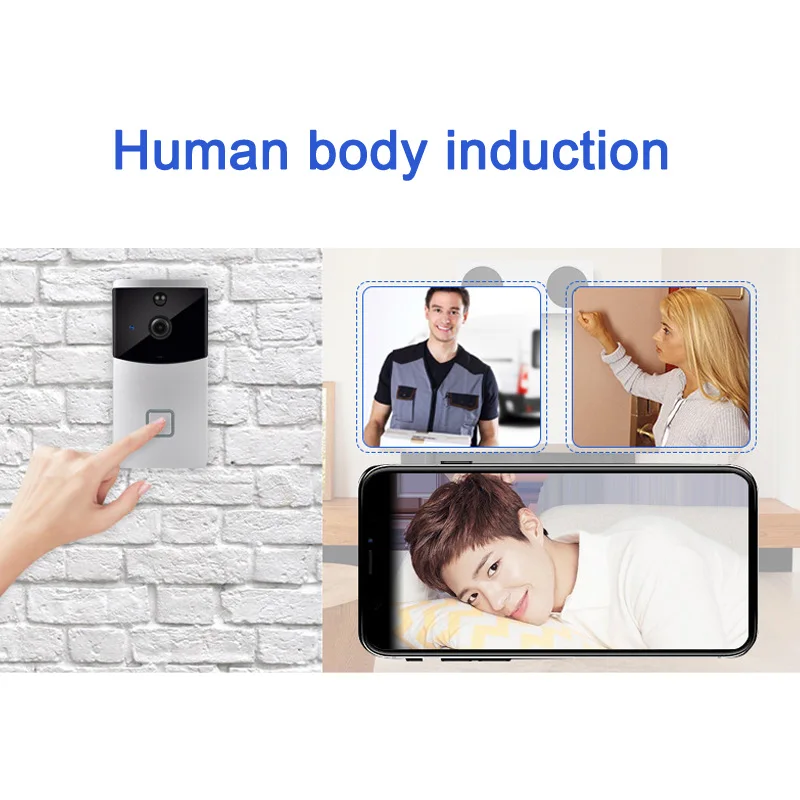 

Newly Smart Intercom WI-FI Video Phone Door Bell Camera PIR IR Alarm for Apartments