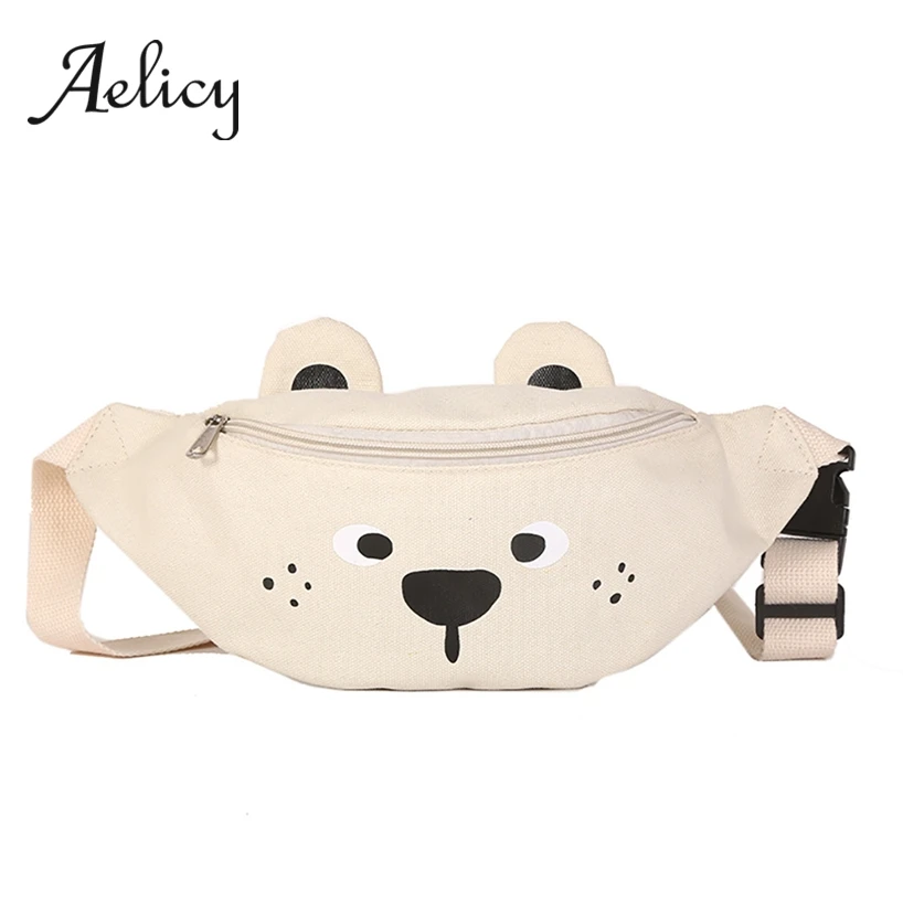 

Aelicy Cartoon Cute Chest Bag Large Capacity Women Girls Canvas Waist Pack Joker Casual Female Messenger Crossbody Bag