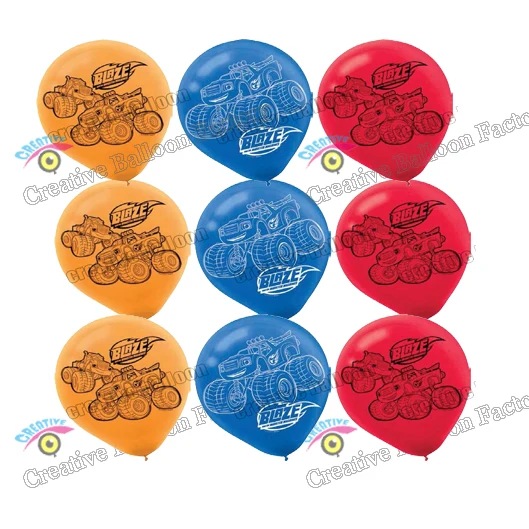 

New Style 12pcs/Lot Blaze and Machines Latex Balloons Globos Kids Birthday Party Decoration Balloons Kids Toys