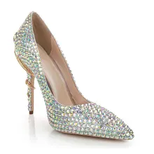 Women pointed toe rhinestone high heels shoes Chic diamonds snake heels party shoes elegant wedding shoes EU35-41 size BY539 Women pointed toe rhinestone high heels shoes Chic diamonds snake heels party shoes elegant wedding shoes EU35-41 size BY539