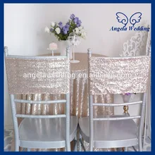 CH018C Дешевые Свадебные шампанского чехлы на кресла из пайеток полоса