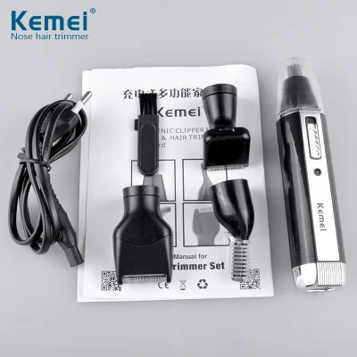 Kemei KM- 6630 4 in 1 Nose Hair Beard Eyebrow Rechargeable Electric Trimmer Electric Nose Trimmer Ear Shaver Hair Cliper