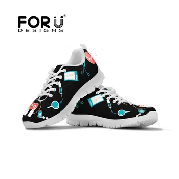 

FORUDESIGNS 3D Nurse Medical Pattern Women's Sneakers Flats Shoes Women Autumn Comfortable Breathable Ladies Casual Shoes Woman