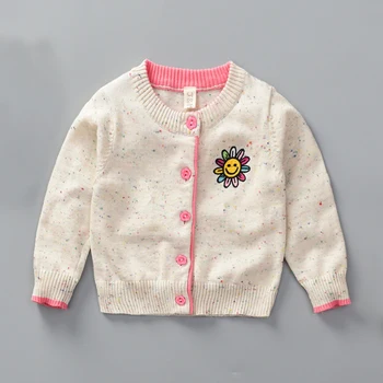 

JN302 Spring Autumn Kids Sweater Baby Girls Boys Sweater Knitted Cardigan Sweater Kids 1-6T Solid Color Cotton Outerwear