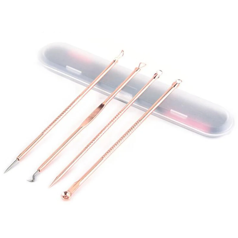 

4 Pcs/Set Acne Blackhead Removal Needles Stainless Pimple Spot Comedone Extractor Cleanser Beauty Face Clean Care Tools