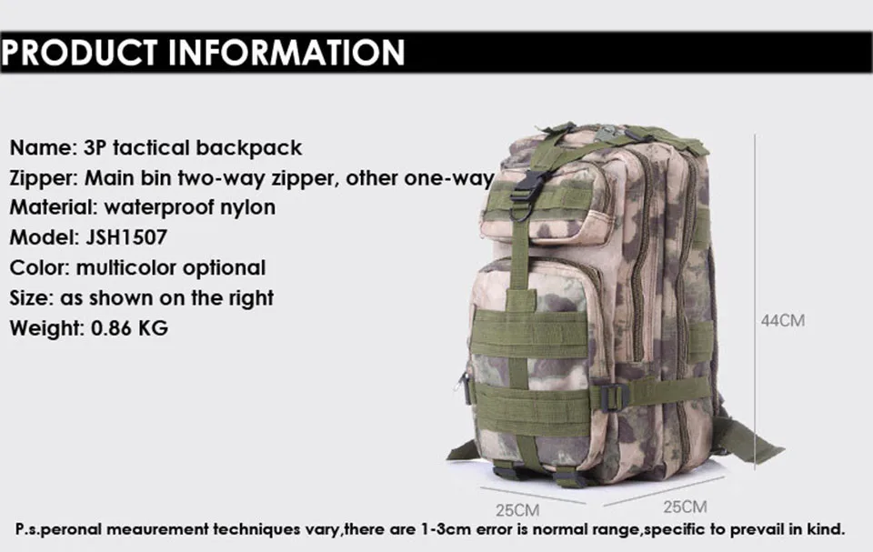 Спортивная сумка для рыбалки 44*25*25 см, военный тактический рюкзак для кемпинга, рыбалки, походов, походов, рюкзаки, mochila pesca