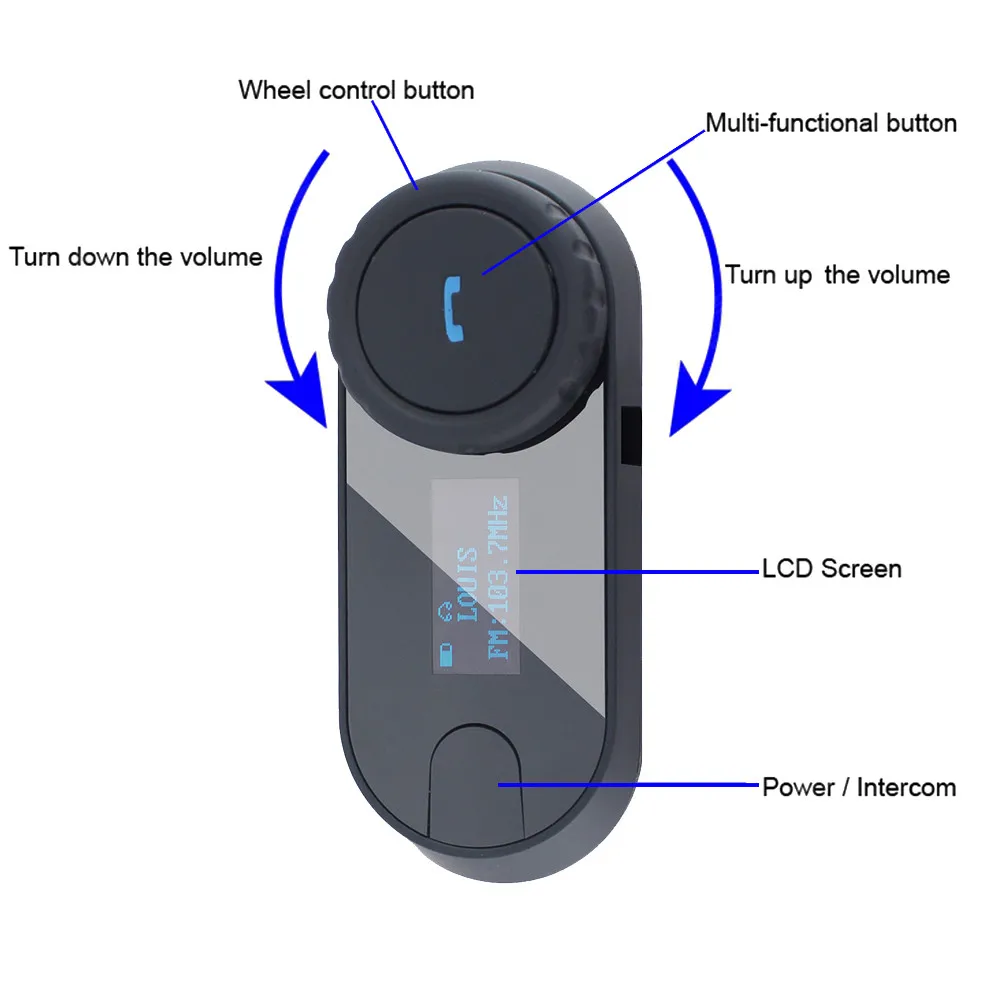 Bluetooth мотоциклетный шлем домофон Moto BT переговорные гарнитуры TCOM-SC с ЖК дисплей экран FM радио(1 пара