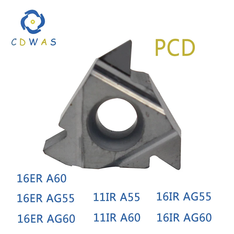 2 шт. 16ER A60 16ER AG55 Сменные карбидная вставка PCD внутренняя резьба вставить 16ER A60 ЧПУ вставить режущий инструмент бесплатная доставка