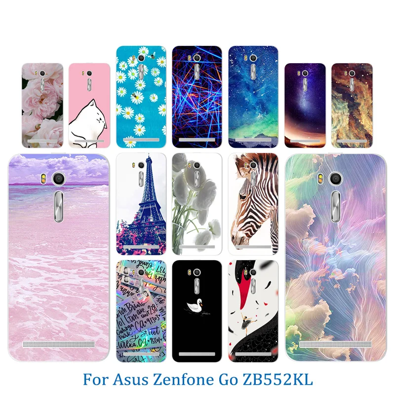 Чехол для телефона Asus Zenfone Go ZB552KL с розовым узором чехол 5 дюймов мягкий ТПУ