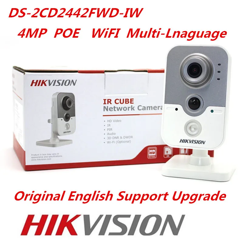 Hikvision Оригинал Wi-Fi ip-камера DS-2CD2442FWD-IW 4MP ИК Куба веб-камера Камеры видеонаблюдения |