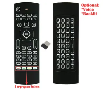 

MX3 T3 2.4G wireless air mouse Mini keyboard remote controller Joystick Gamepad Game pad with Backlit/Microphone Voice/Standard