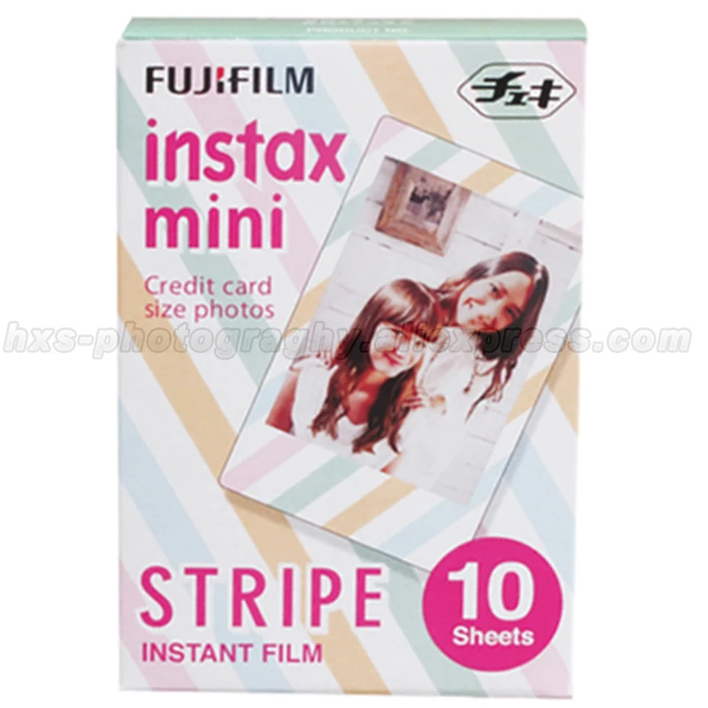 Подлинная фотобумага Fuji Fujifilm Instax Mini Instant Film Stripe 10 шт. для Mini 8 9 7s 7 50s 50i 90 25 dw Share SP-2 1 камер