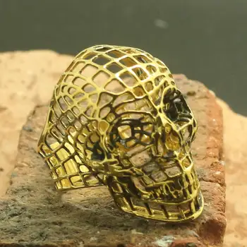 

316L Stainless Steel Cool Hollow Out Biker Original Skull Ring Factory Price