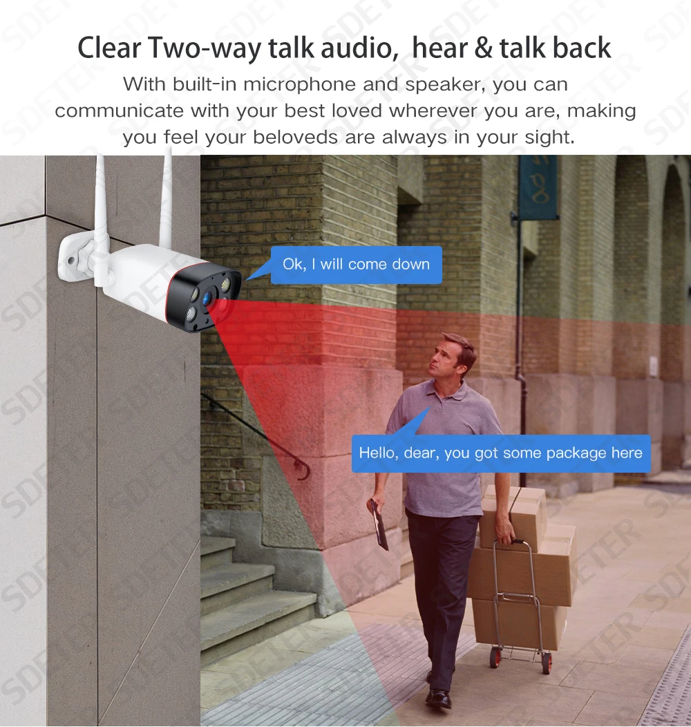 SDETER, 1080 P, Wifi, ip-камера, уличная, водонепроницаемая, беспроводная, камера безопасности, CCTV, инфракрасное, ночное видение, камера видеонаблюдения, P2P