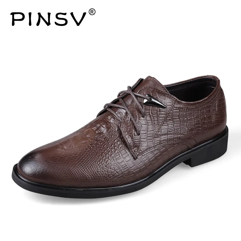 online PINSV Genuína Sapatos De Couro Homens Apartamentos Primavera Casuais Sapatos Oxford Para Homens Marca De Luxo Mens Italiano Sapatos Masculino Tamanho