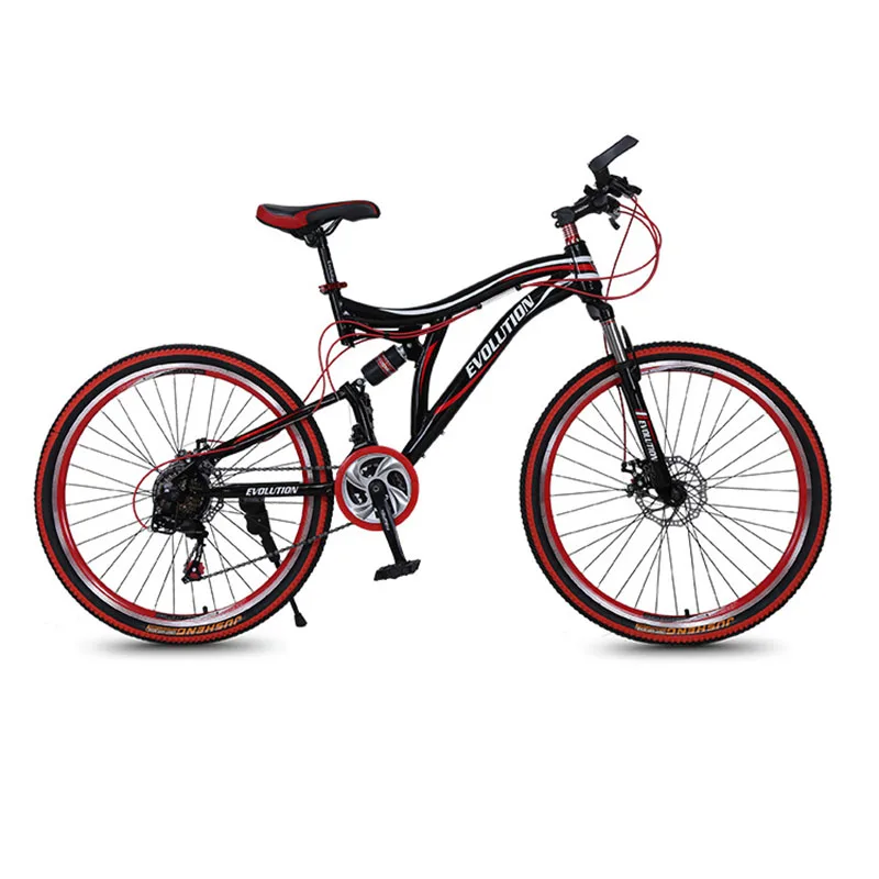 Mountain bike 26 inch 21 speed double disc brake Carbon steel frame soft tail bicycle Mountain bike 26 inch 21 speed double disc brake Carbon steel frame soft tail bicycle