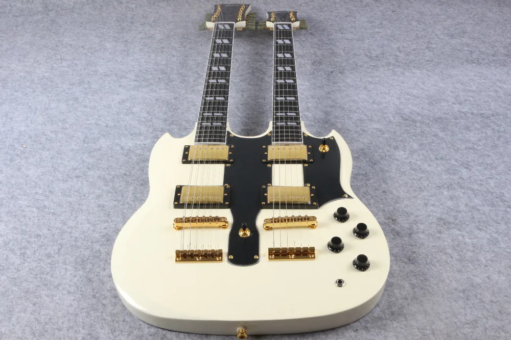 SG Double cream Neck Electric Guitar SG 1275 Model cream Finish For