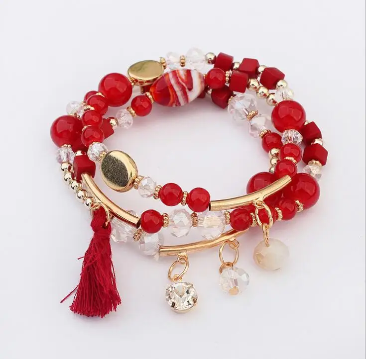 

Poem snow Bead-string multi-element three-set Bracelet