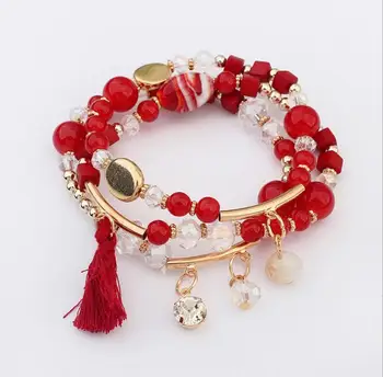 

Poem snow Bead-string multi-element three-set Bracelet