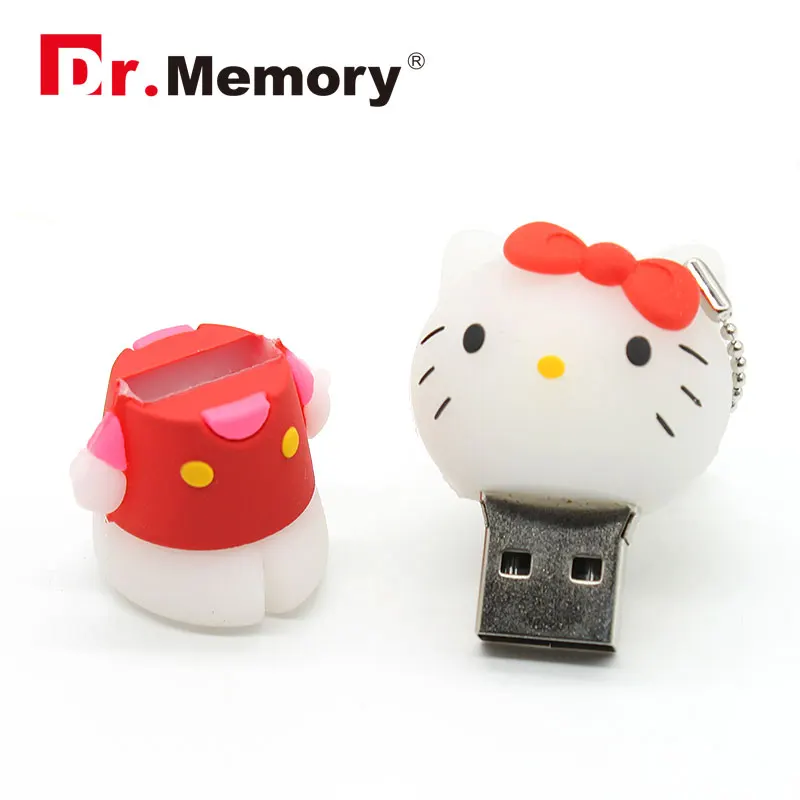 Милые USB флеш накопители Kitty Cat с мультипликационным принтом карта памяти милый