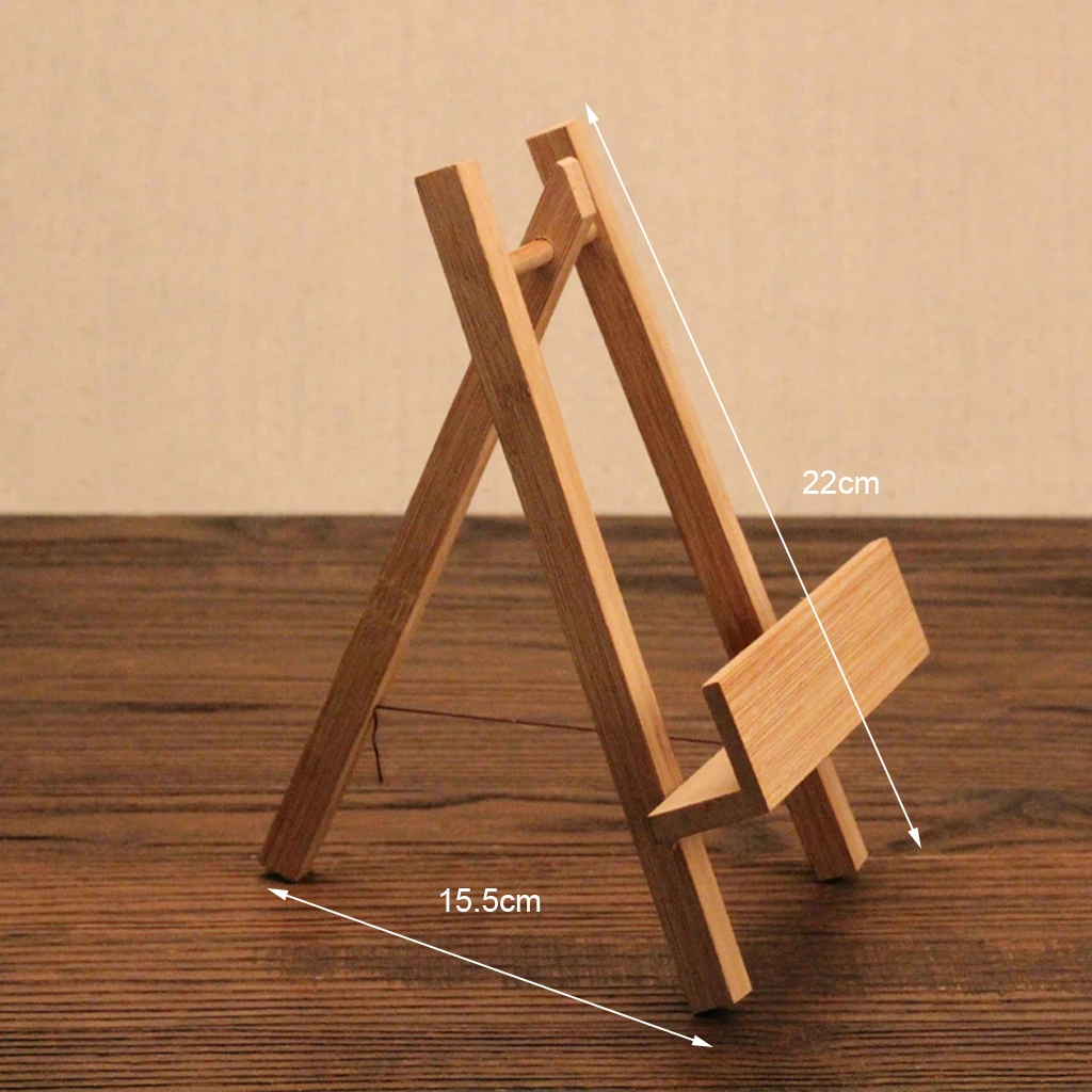 Bamboo Tea Cake Stand Photo Display Rack Plate Picture Frame Holder Easel