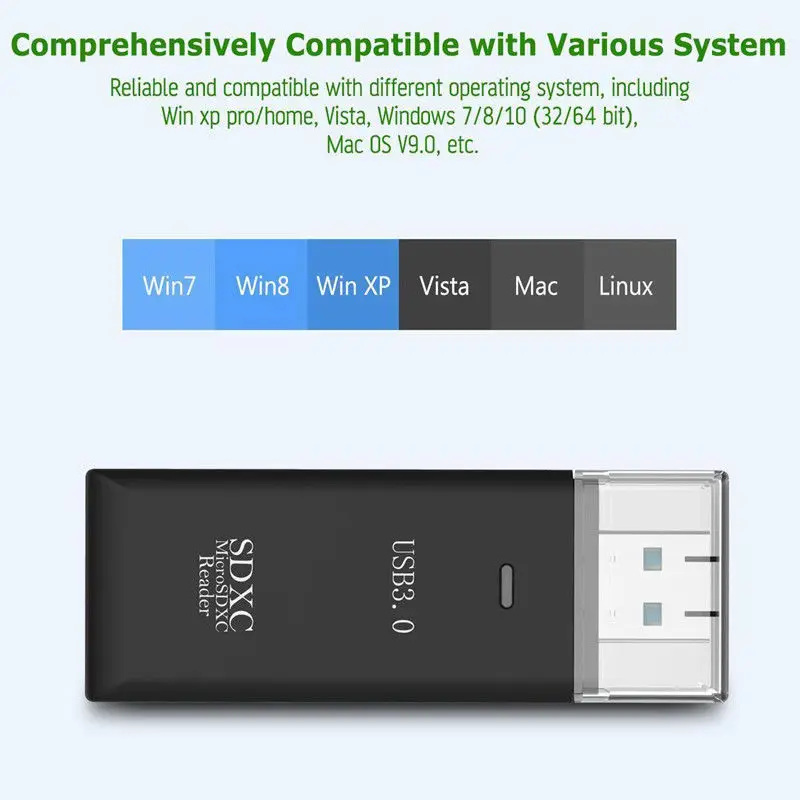 Кард-ридер Usb 3,0 высокоскоростной кард-ридер адаптер для Micro SD SDXC TF T-Flash SD кард-ридер