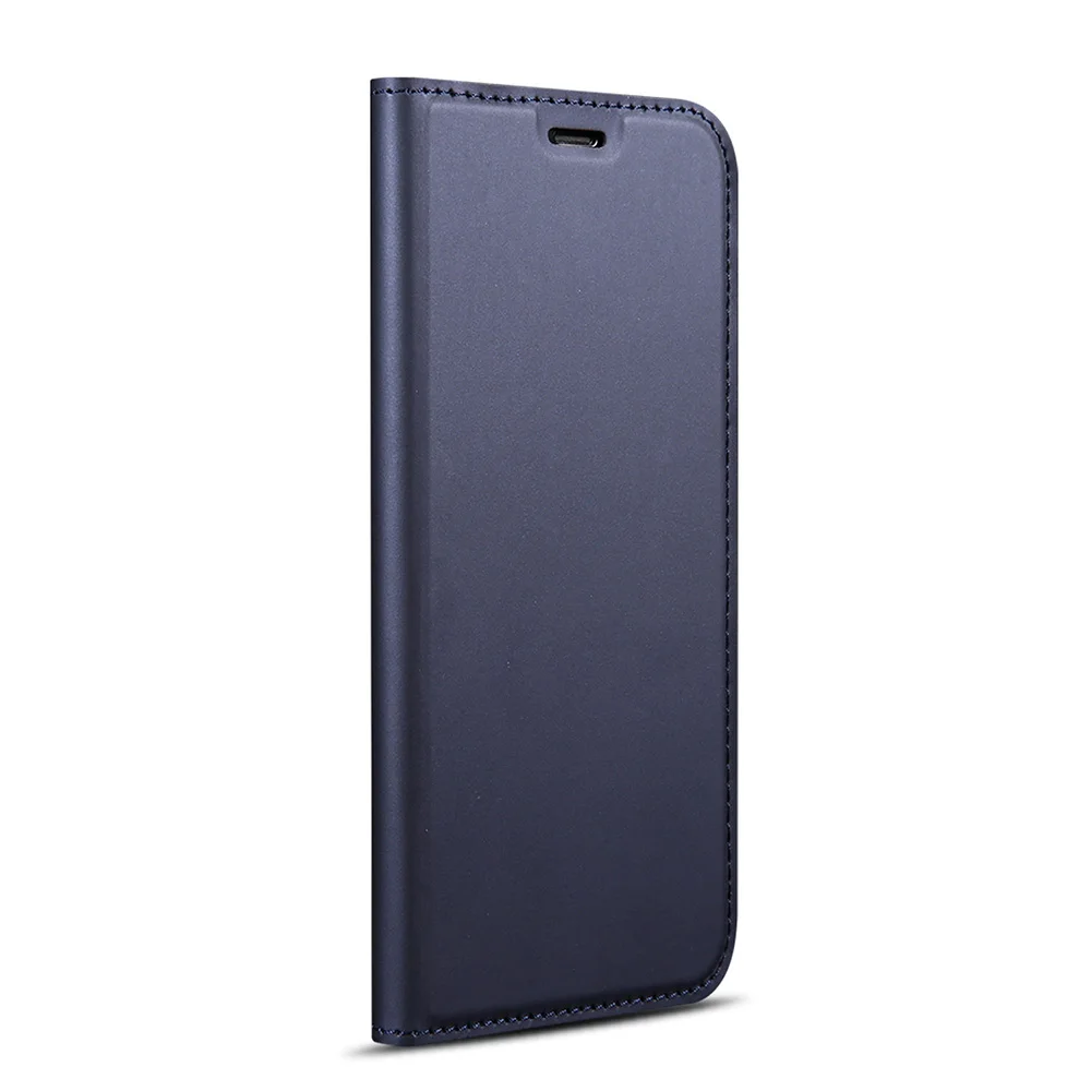 Для samsung Galaxy A8 Plus чехол Бизнес Чехол-книжка из искусственной кожи и магнитной застежкой Полная защита крышка для samsung A8+ чехол - Цвет: Темно-синий