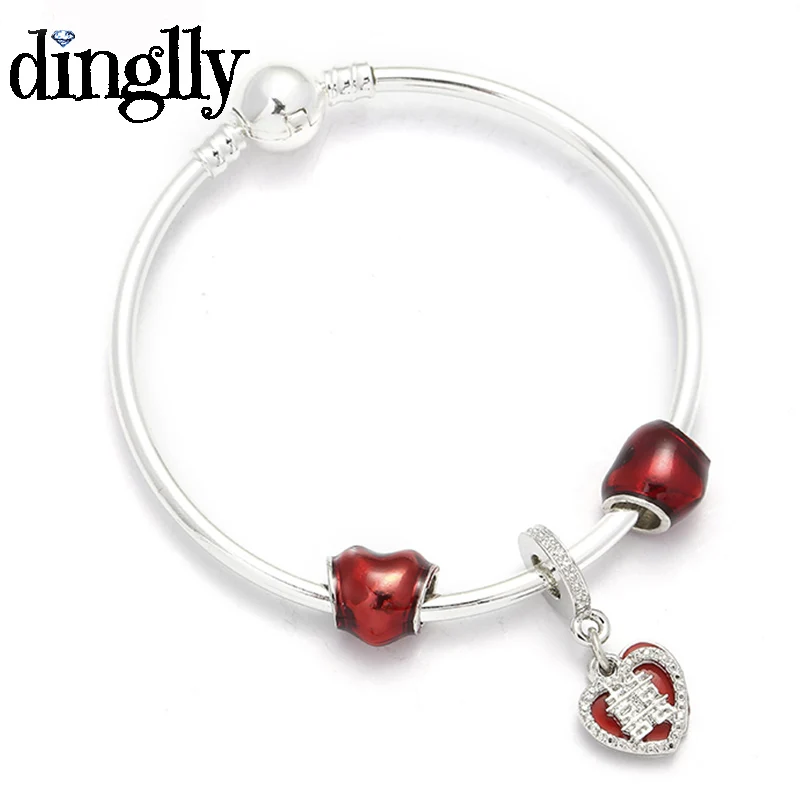 DINGLLY мультфильм Пара висячие Pulsera Шарм браслет с медведем Тигр бусины модные бренды браслеты с медведями браслет для женщин