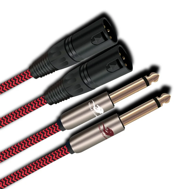 

Double 1/4 inch TS Mono 6.35mm Male to 2x XLR Male Audio Cable Amplifier Mixer Sound Console Home Theater System 1m 2m 3m 5m 8m