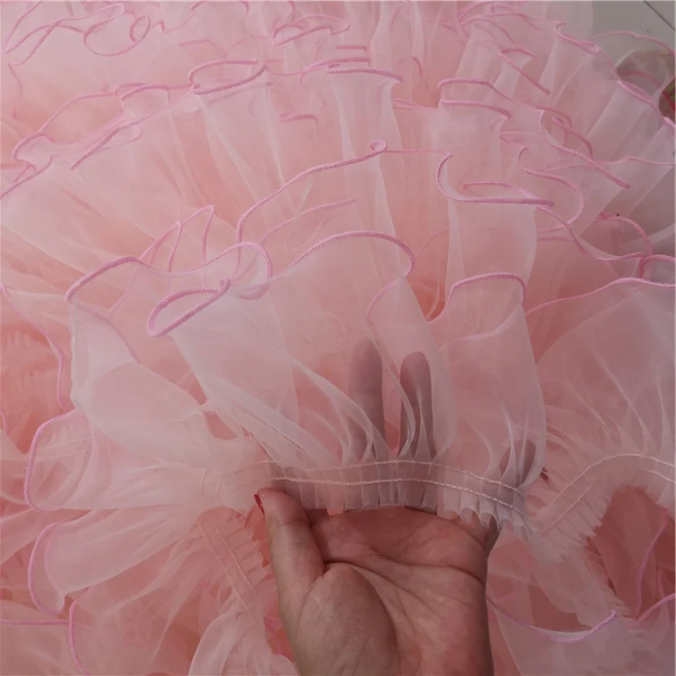 

8Yard DIY Clothing Accessories Fold Organza Lace Pleated Skirt Cuffs Doll Clothes Lace Accessories Gauze Ruffles Lace Pink White