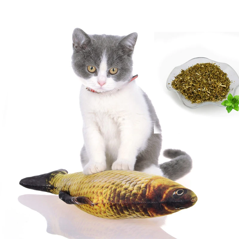 

Catnip Toys Set Simulation Fish Shape Doll Interactive Pets Pillow Chew Bite Supplies for Cat Fish Flop Cat Toys