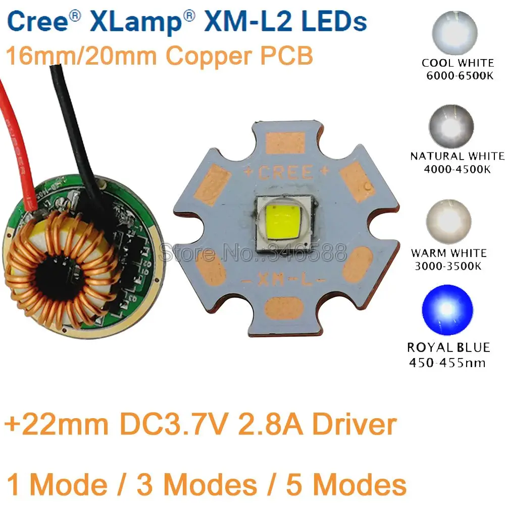 CREE XML2 XM L2 T6 10 Вт Холодный белый нейтральный теплый высокомощный СВЕТОДИОДНЫЙ