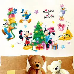 Мультфильм Микки Минни наклейки на стену для детей комнаты детская спальня гостиная наклейка на стену художественный постер панно