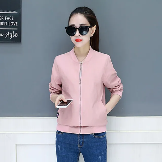Spring Black basic baseball jacket Women Fashion streetwear Plus size 4XL bomber jackets Summer shirt sunscreen jacket pink