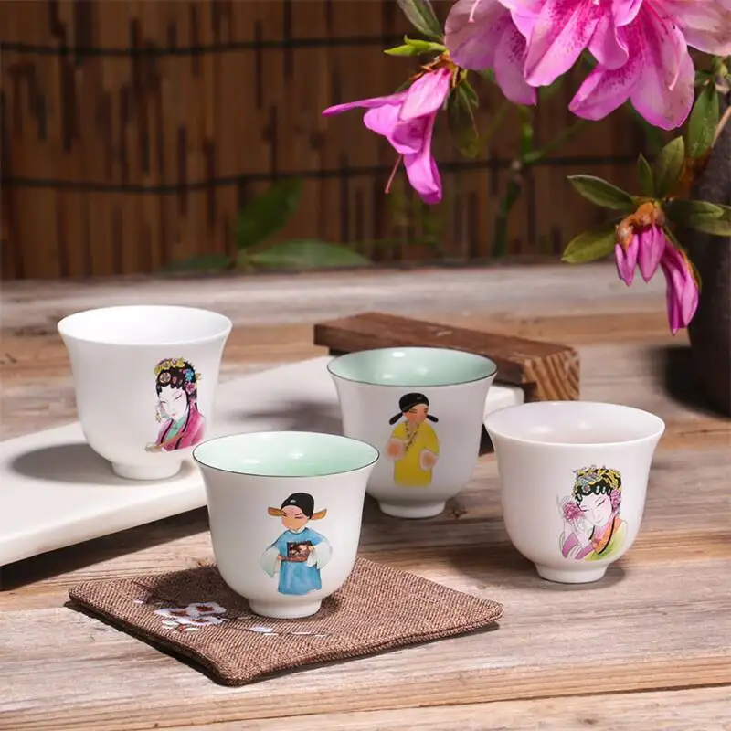 

45ml Kung Fu Large Tea Cup Ding Kiln Matte White Porcelain Single Cup Ceramic Creative Chinese Personal Cup Wholesale Available