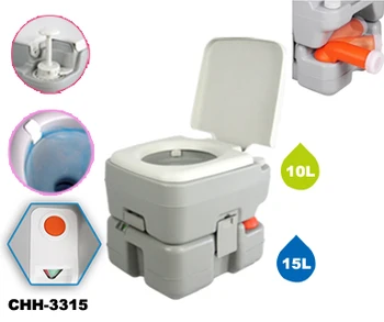 

Classic 15L Portable Toilet With Piston Pump Flush and T Type Slot Flush Nozzle For Marine Boat RV Caravan CHH-3315