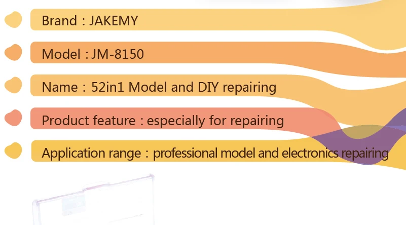 JAKEMY JM-8150 52 в 1 многофункциональные инструменты для ремонта самолета DIY Herramientas UAV Набор инструментов Набор отверток