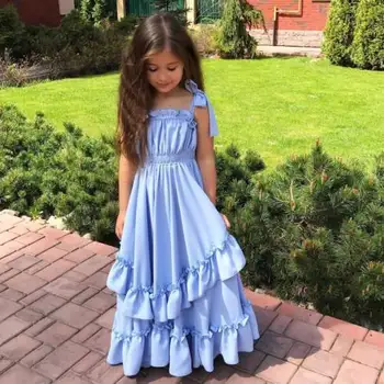 

2019 Baby Girl Bow Princess Pillow Girl Flower Layered Kid Party Beauty Dress